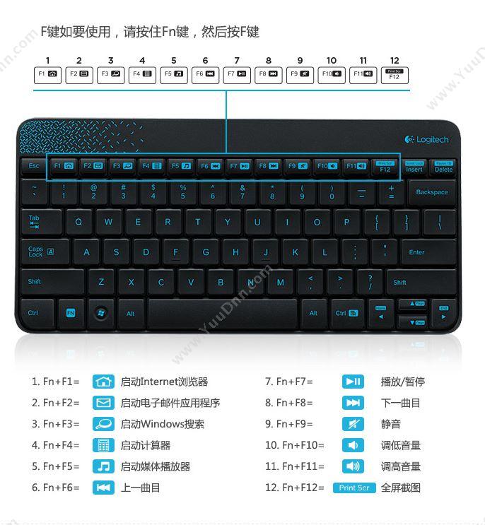 罗技 Logitech MK240(黑)-FA 无线键盘鼠标套装