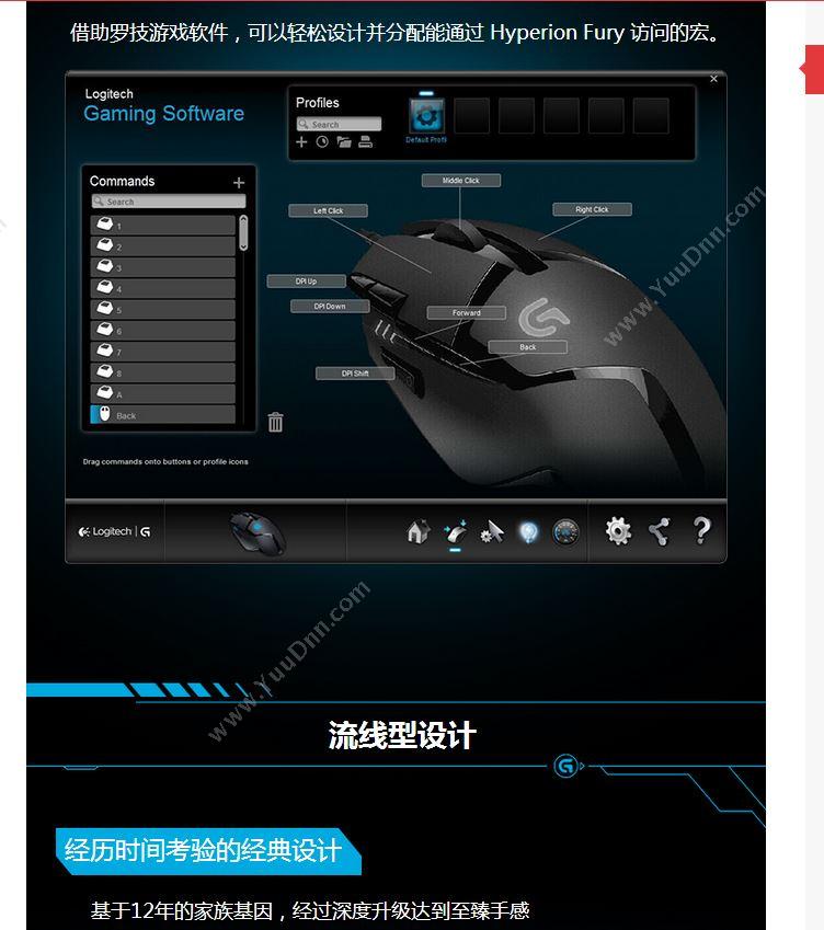 罗技 Logitech G402高速追踪游戏-工包 鼠标
