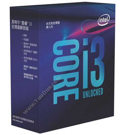 英特尔 Intel酷睿四核I3-8350K盒装处理器CPU