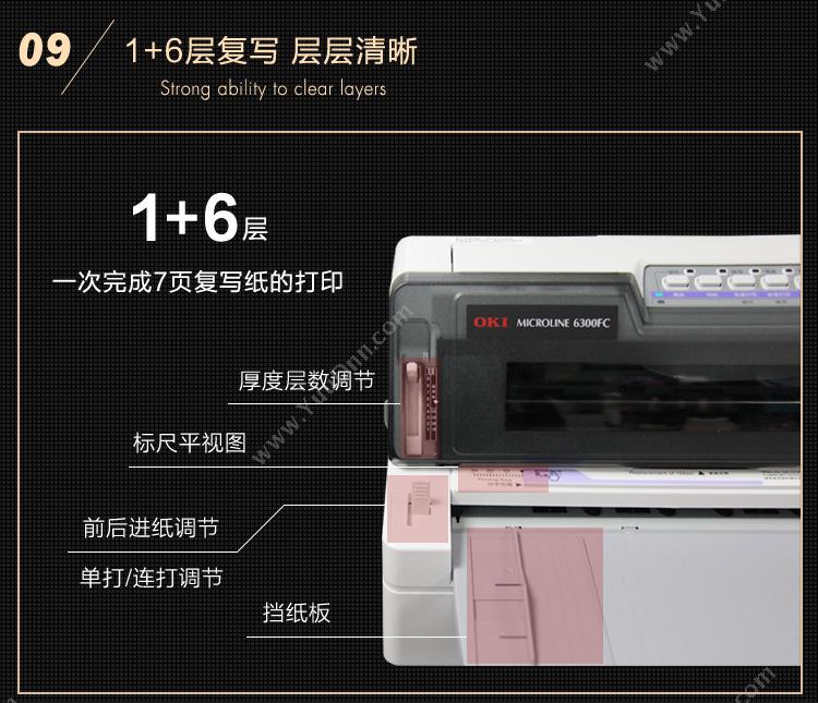 日冲 OKI 6300FC 106列智能平推针式打印机   (保修三年) 针打
