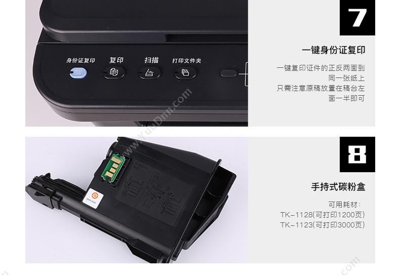 京瓷 Kyocera FS-1025MFP (黑白) A4  打印/复印/扫面/双面/网络 A4黑白激光多功能一体机