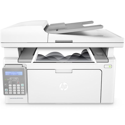惠普 HP LaserJet Ultra MFP M134fn (黑白) A4 (黑白)打印，复印，扫描，传真（ 馈纸式），带自动输稿器，手动双面打印，打印速度22页/分钟， A4黑白激光多功能一体机