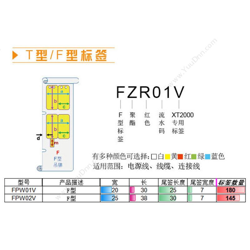 威码 FPW02V F型标签带 线缆标签