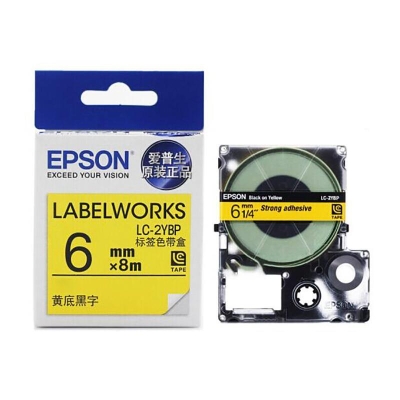 爱普生 Epson LK-2YBP  06mm*9m 黄底黑字  适用机用型LW-K400、LW-600P、LW-700、LW-1000P、LW-Z700、LW-Z900 爱普生碳带