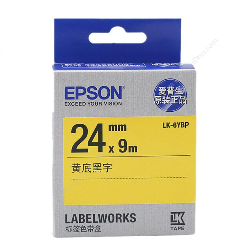 爱普生 Epson LK-6YBP  24mm黑字/黄底9米 爱普生碳带