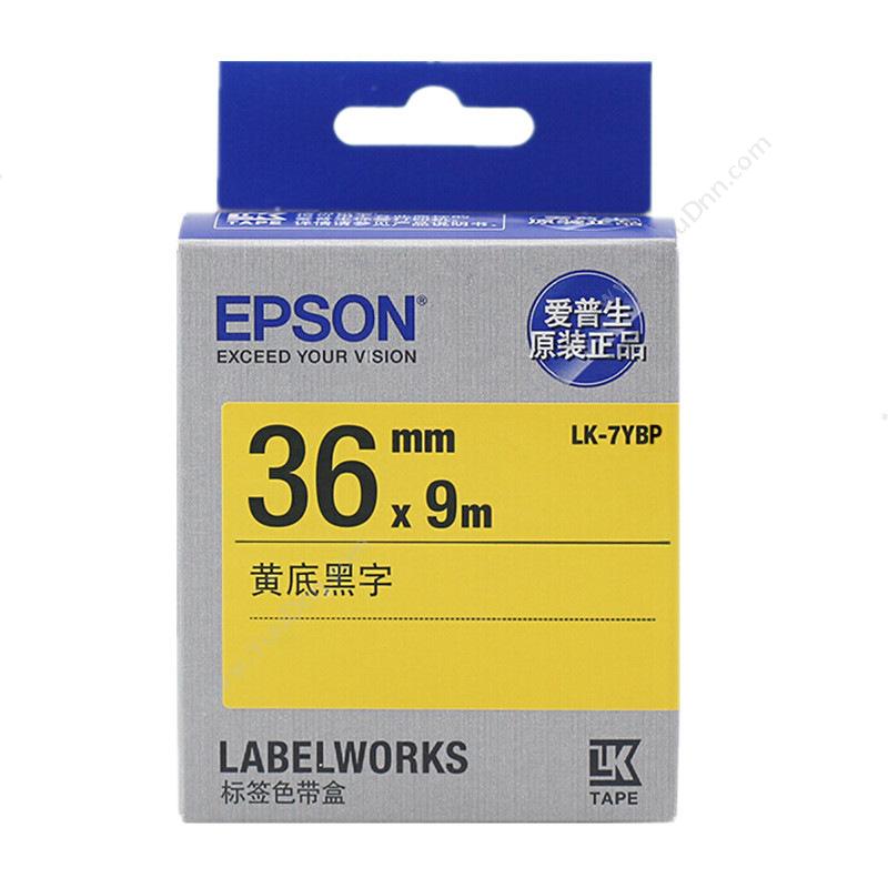 爱普生 Epson LK-7YBP  36mm黑字/黄底9米 爱普生碳带