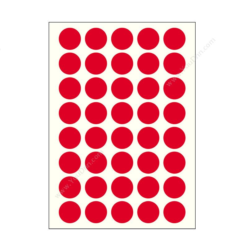 裕睿宝 YuLabel 裕睿宝 MCS001 超级贴（自粘性标签） 直径16mm （红） 圆型;40个/张，10张/本 手写标签