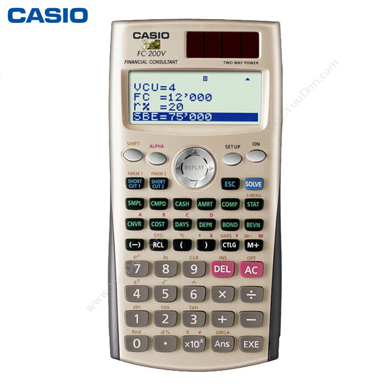 卡西欧 Casio FC-200V 电子计算器 专业型计算器