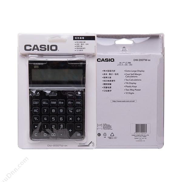 卡西欧 Casio DW-200TW-BK 电子计算器 晶砂（黑） 常规计算器