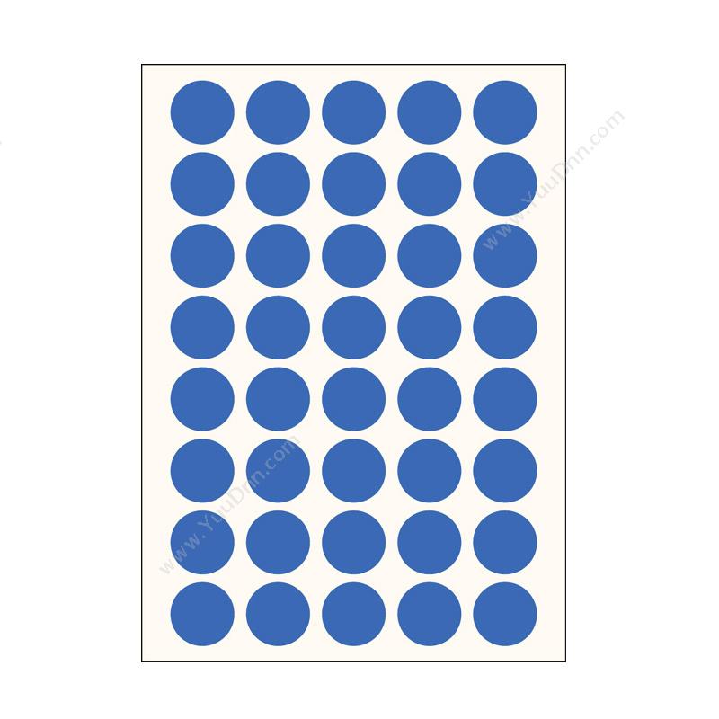 裕睿宝 YuLabel 裕睿宝 MCS004 超级贴（自粘性标签） 直径16mm （蓝） 圆型;40个/张，10张/本 手写标签