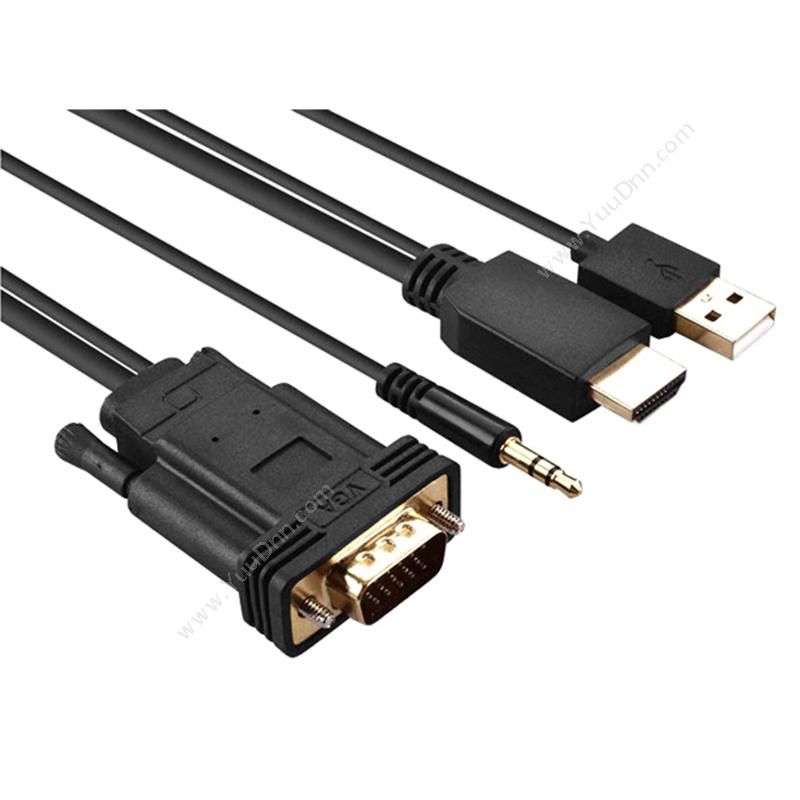 创乘 ChuangChengCC455 HDMI转VGA高清视频线 2米（黑） 带音频 / 带供电扩展配件