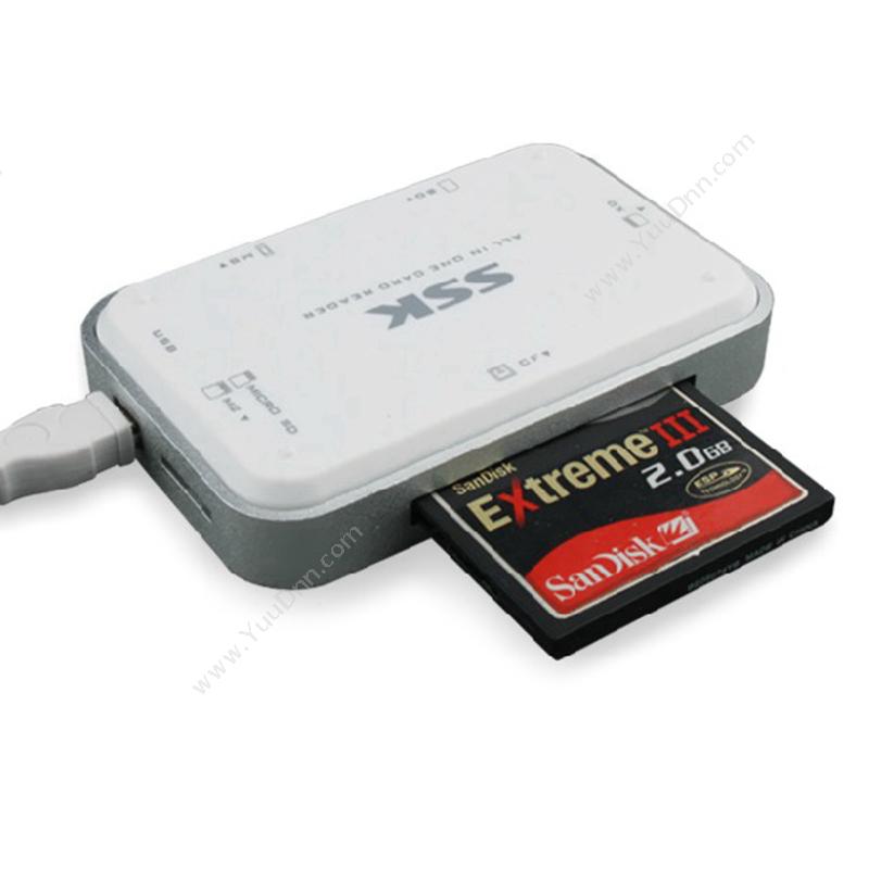 飚王 SSK SCRM056 白金 USB3.0 多合一读卡器 USB3.0 SD MS CF XD TF M2（白）   SD MS CF XD TF M2 扩展配件