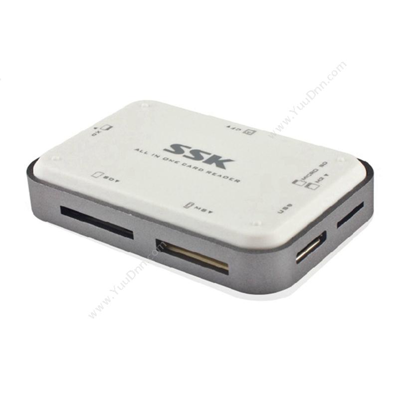 飚王 SSKSCRM056 白金 USB3.0 多合一读卡器 USB3.0 SD MS CF XD TF M2（白）   SD MS CF XD TF M2扩展配件