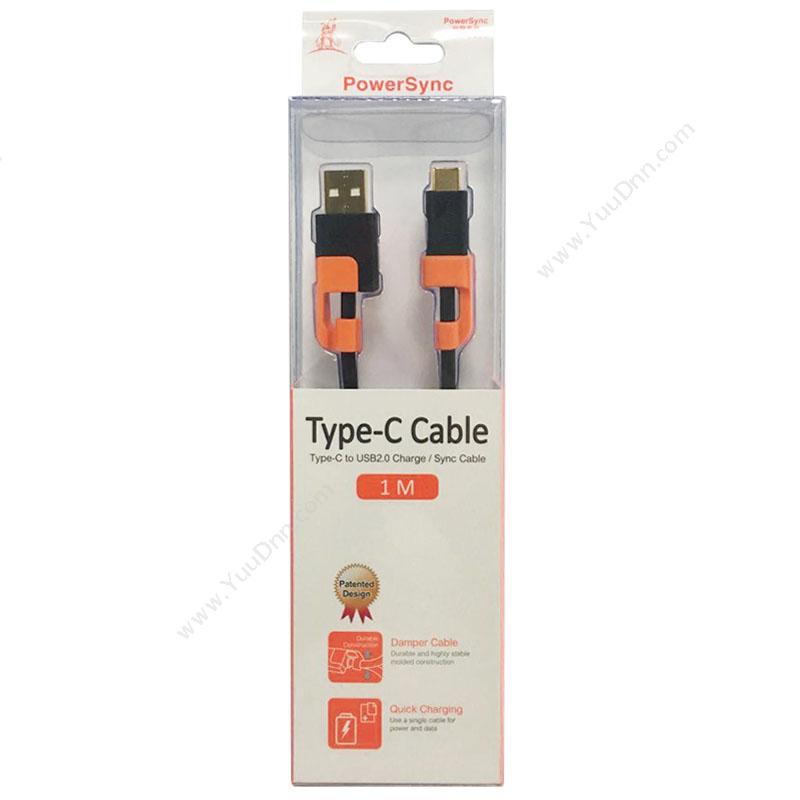 包尔星克  Powersync CUBCEARA0010 TYPE-C充电传输两用数据线 1米 （黑橙） 1根/盒 数据线