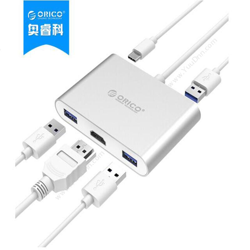 奥睿科 OricoRCH3A-SV USB （银）  TYPE-C*1 Type-A*3 HDMI*1 Fresco FL5002 15cm扩展配件