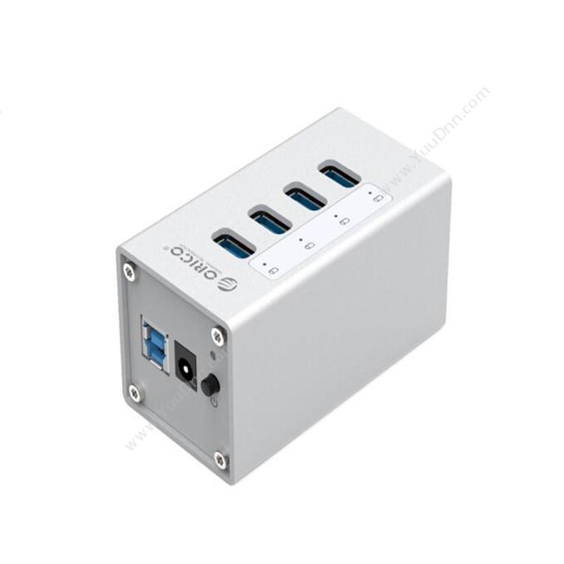 奥睿科 OricoA3H4-V1-SV 全铝HUB USB3.0*4 12V2A 100CM 亚光银色集线器