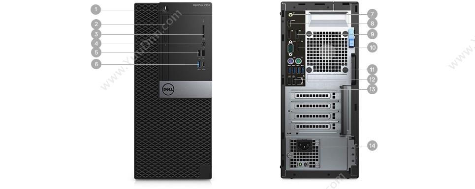 戴尔 Dell 7050MT 台式机 E2416HI74G*21TRWW10H3Y 台式电脑套机