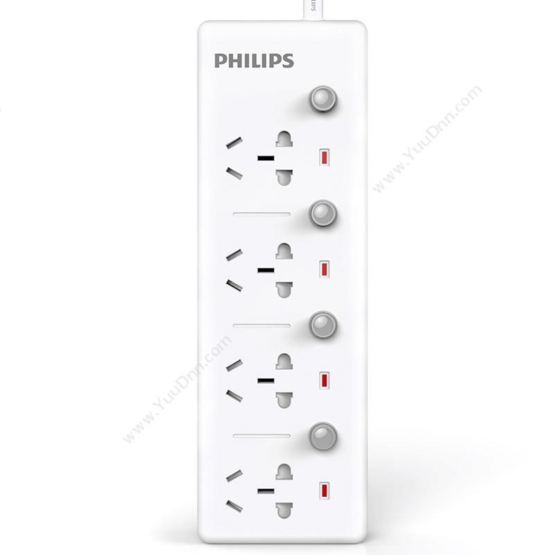 飞利浦 PhilipsSPS2422C/93 多控四联插座 1.8米 （白） 20个/箱插座