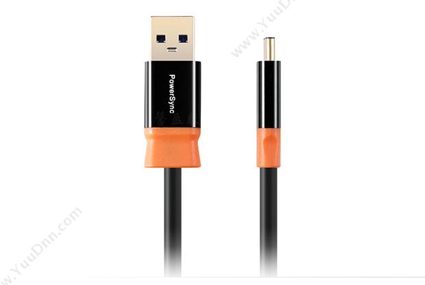 包尔星克  Powersync CUBCKCR0020A USB3.0 TYPE-C充电传输两用数据线 尊爵版2米 （黑橙） 1根/盒 数据线
