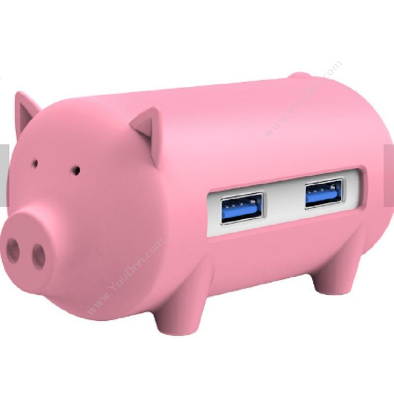 奥睿科 OricoH4018-U3-PK 小猪读卡 USB3.0*3 TF*1 SD*1 100CM 粉色集线器