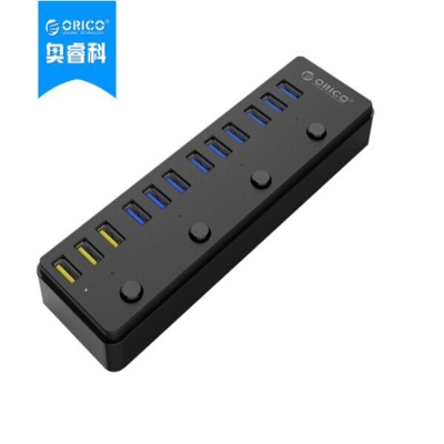 奥睿科 Orico P12-U3-BK BC1.2系列 USB3.0*9 BC1.2*3 12V5A 100cm （黑） 集线器