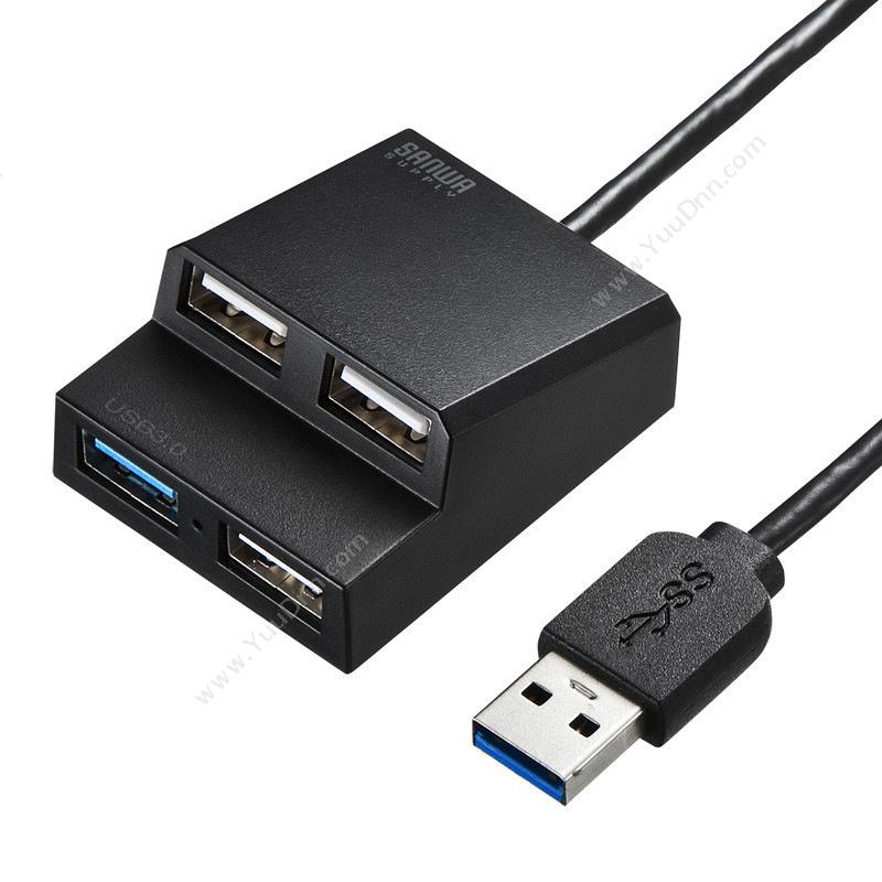 山业 SanwaUSB-3H413BK USB3.0+USB2.0组合式 USB3.0×1个口、USB2.0×3个口 （黑）集线器