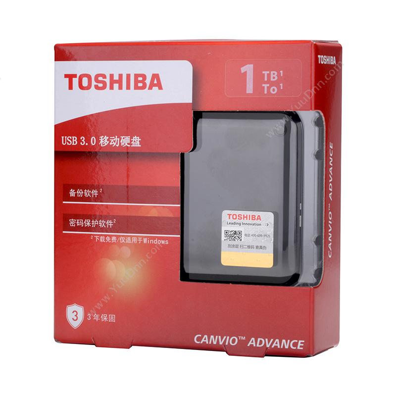 东芝 ToshibaCANVIO ADVANCE 2.5寸 1TB USB3（黑）移动硬盘