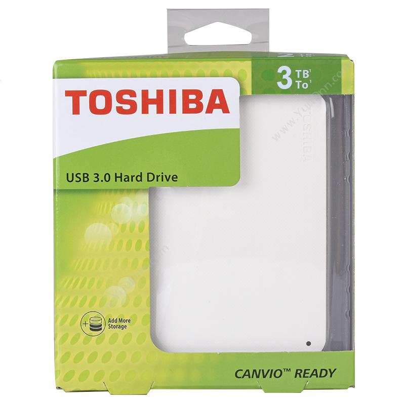 东芝 ToshibaHDTP230YW3CA CANVIO READY B2系列 2.5英寸 USB3.0  3T（白）移动硬盘