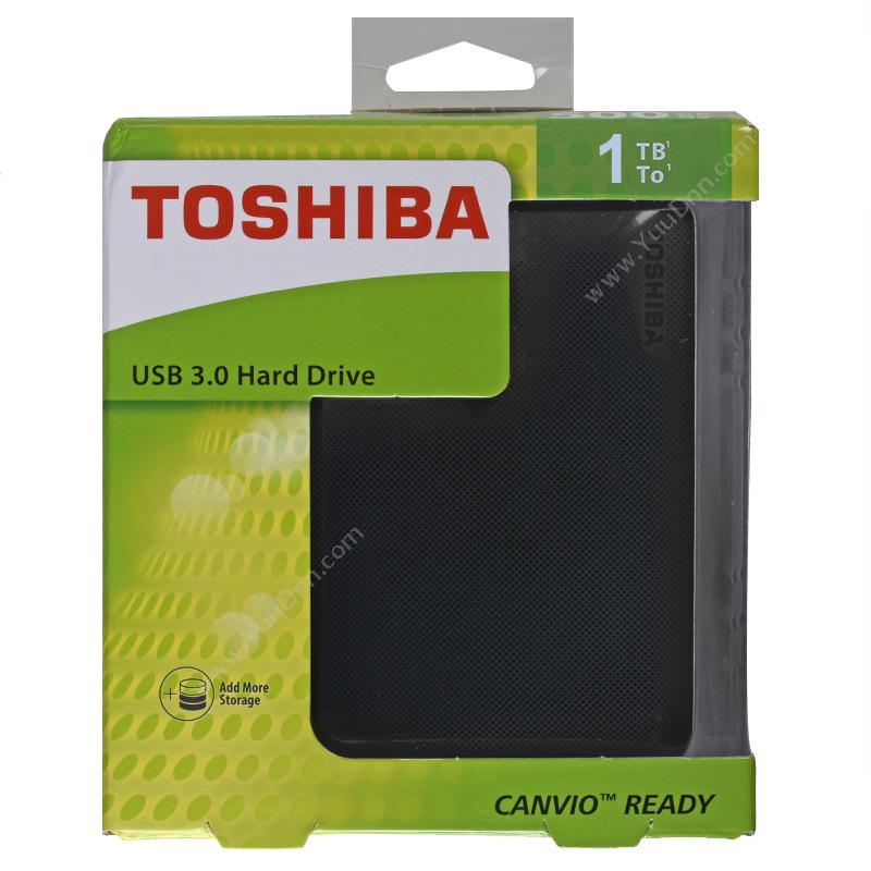 东芝 ToshibaHDTP210YK3AA CANVIO READY B2系列 2.5英寸 USB3.0  1T（黑）移动硬盘