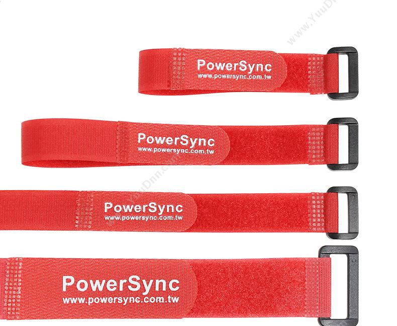 包尔星克  Powersync ACLTMGLER2 魔术贴带扣扎带 20mm*400mm 8入 （红） 理线扎带