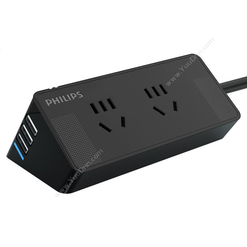 飞利浦 PhilipsSPS2412G/93 接线板 4位插座  3位USB 1.8米 黑色插座