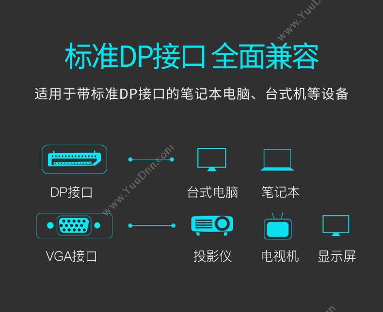 创乘 ChuangCheng CT083-W DP转VGA DisplayPort公转VGA母 （白） 转换器