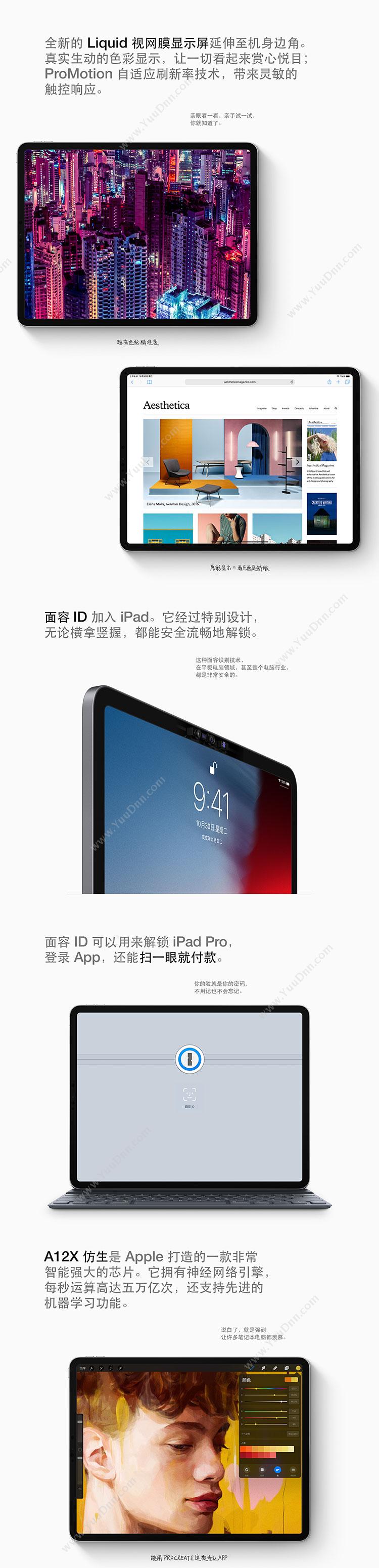苹果 Apple MTHM2CH/A IPAD PRO 12.9英寸 WLAN CL 4G+64G GRY-CHN (深空灰） 平板电脑
