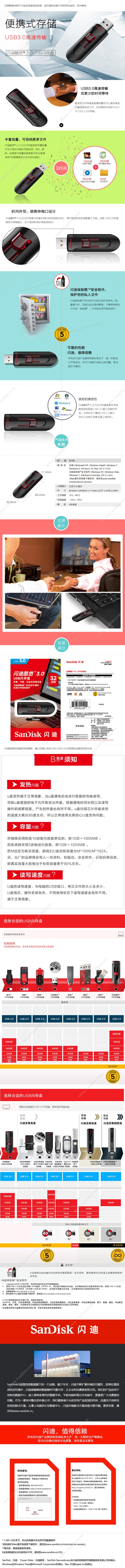 闪迪 Sandisk SDCZ600-128G-Z35  酷悠 USB3（黑） U盘