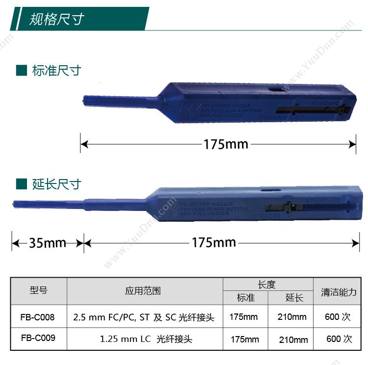 宝工 FB-C009 一按式LC接头光纤清洁笔 1.25mm 无线键鼠套装