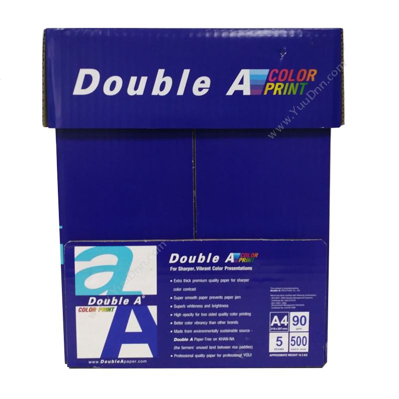 达伯埃 DoubleA 彩激纸 A4 90g（白） 500张/包，5包/箱 照片纸