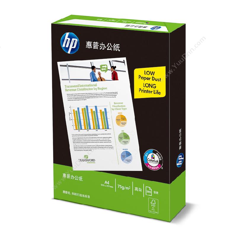 惠普 HP 办公纸 高白（5包/箱）A4（白） 75gA4（白） 普通复印纸