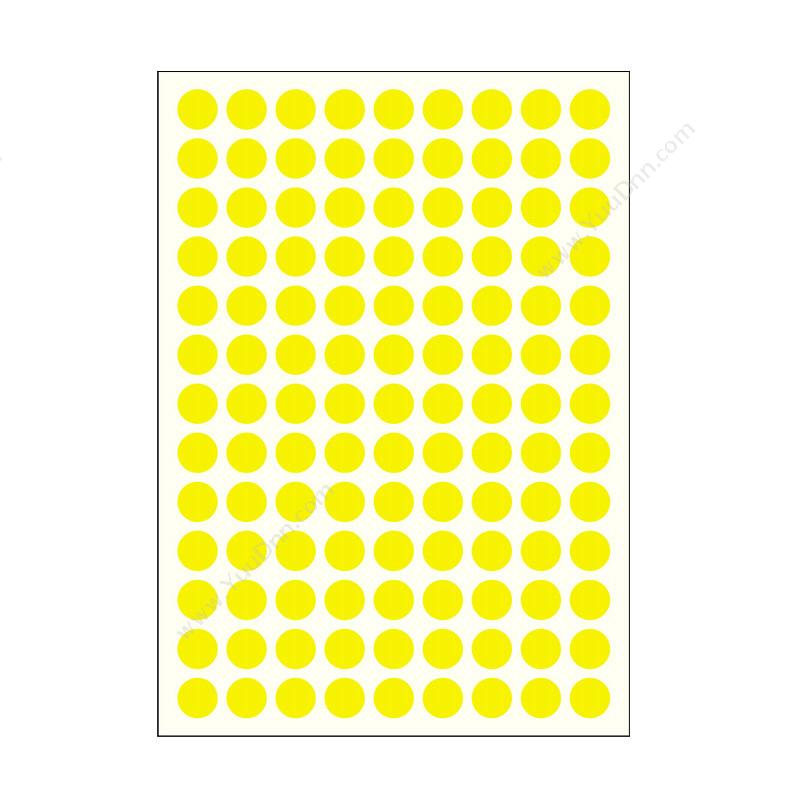 裕睿宝 YuLabel 裕睿宝 MCS010 超级贴（自粘性标签） 直径9mm （黄） 圆型;117个/张，10张/本 手写标签