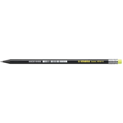 思笔乐 Stabilo 4918/HB-24 炫黑乐黑木 带荧光黄色橡皮头 铅笔