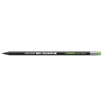 思笔乐 Stabilo 4918/HB-33 炫黑乐黑木 带荧光绿色橡皮头 铅笔