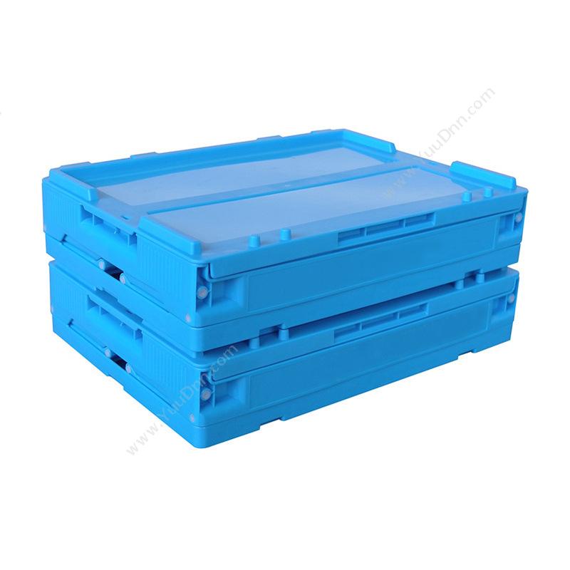 连和 LianHe LH-604032C 折叠式周转箱（带盖） 外径尺寸：600*400*320mm 蓝色 周转箱