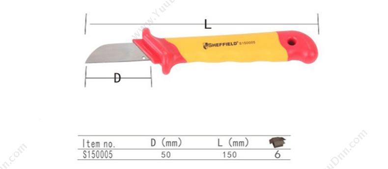 钢盾 Sheffield S150005 注塑型双色绝缘直平型电缆刀50*180mm 绝缘剥线钳/绝缘剥线刀