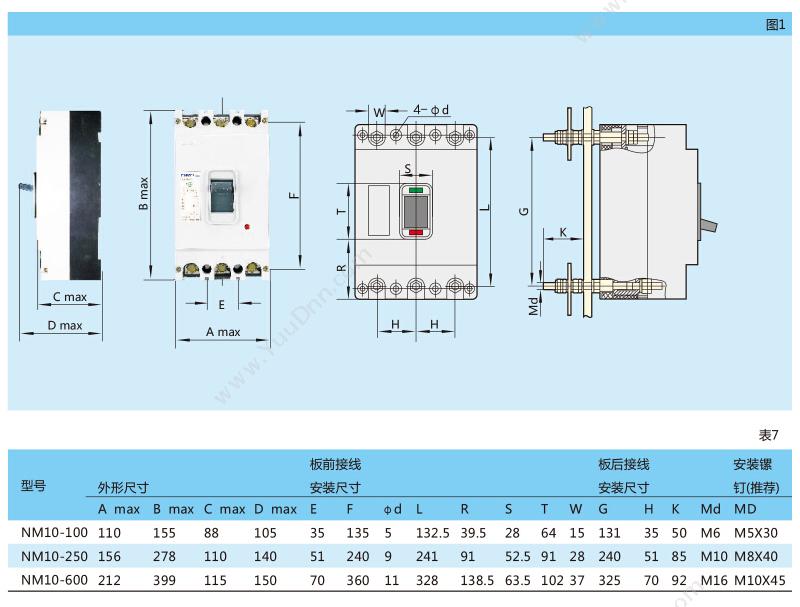 正泰 CHINT NM10-250/330 170A 透明型 塑壳断路器