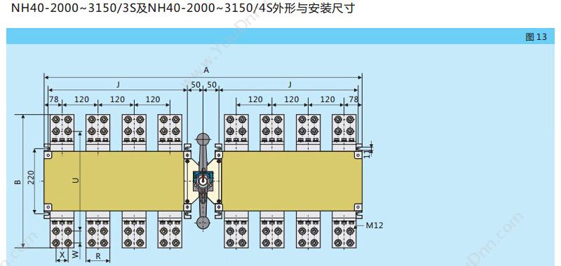 正泰 CHINT NH40-250/3W NH40 250A 柜外操作 隔离开关