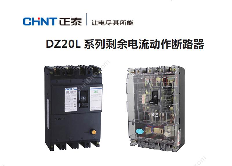 正泰 CHINT DZ20L-160/4300 100A 200mA 塑壳断路器
