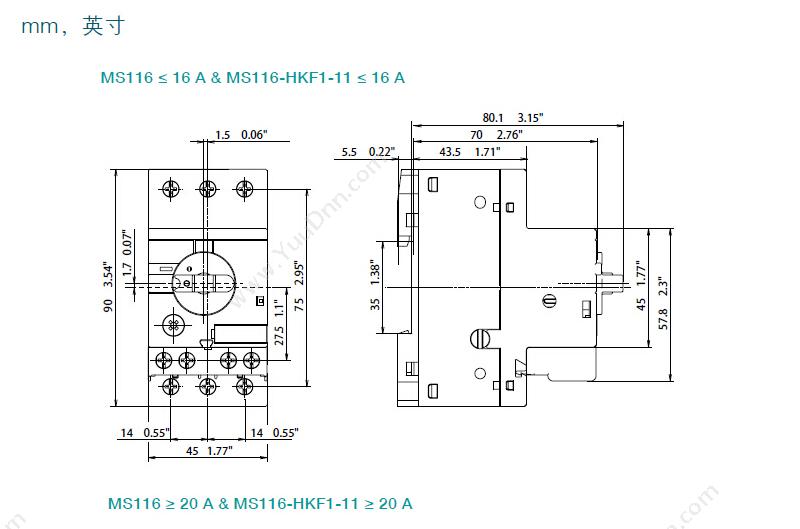 ABB MS132-0.63 电机保护断路器