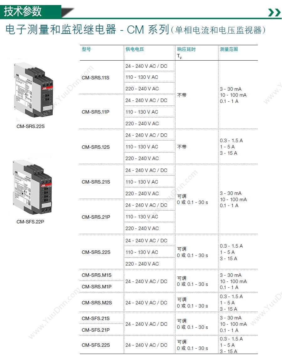 ABB 10081745  (CM-EFS.2S24-240VAC/DC） 监测继电器