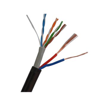 丰旭 CAT5eUTP4P+RVV2*0.5 超五类4对数据综合电缆 300M/卷 （黑） 特种电气装备电缆