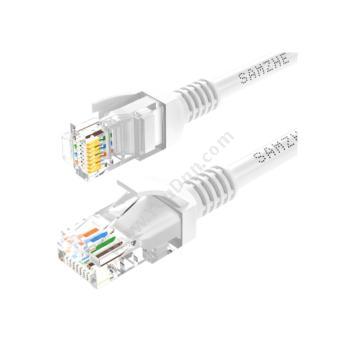 山泽 SamZheBHE-6300 六类工程级非屏蔽网络跳线CAT6网线 （白） 30米六类网络跳线