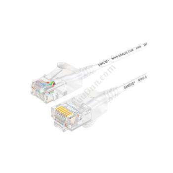 山泽 SamZheSZB-3080 超六类非屏蔽网络跳线UTP超细圆线网线 （白） 8米六类网络跳线